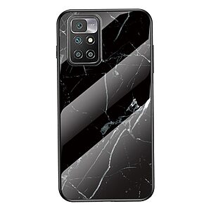 Θήκη Xiaomi Redmi 10 OEM σχέδιο Marble με Πλάτη Tempered Glass TPU μαύρο