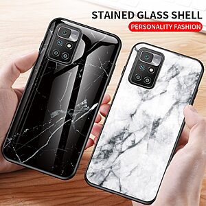 Θήκη Xiaomi Redmi 10 / Redmi 10 (2022) OEM σχέδιο Marble με Πλάτη Tempered Glass TPU μαύρο - Image 5