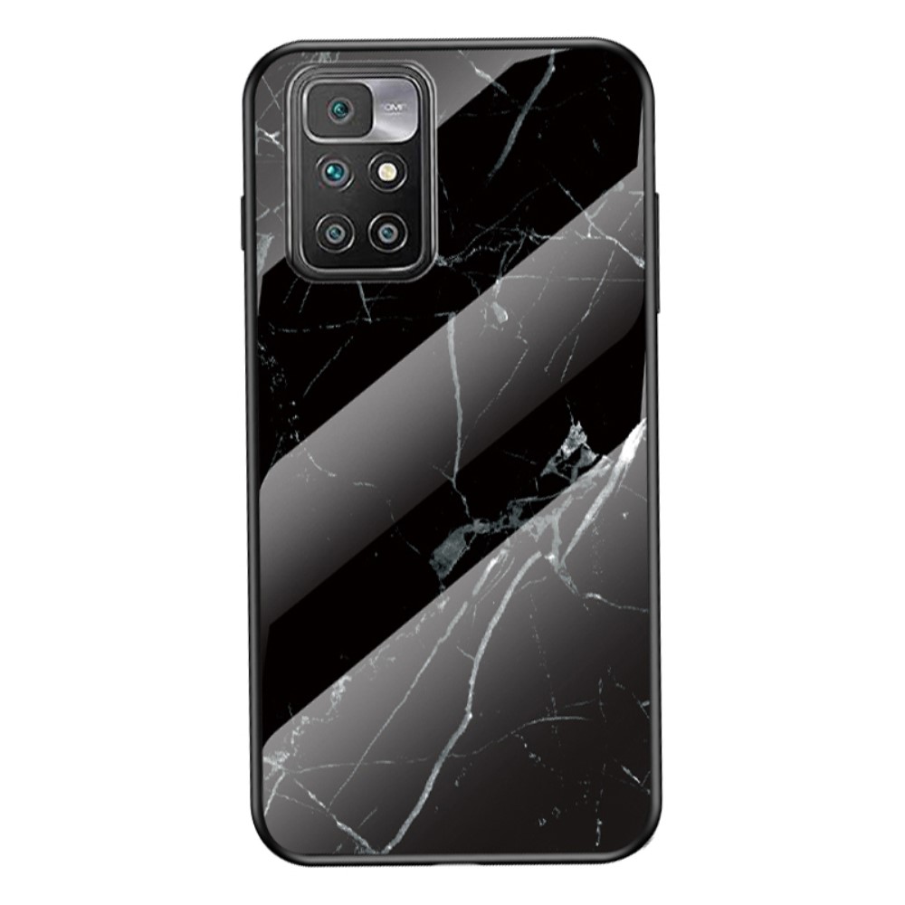 Θήκη Xiaomi Redmi 10 OEM σχέδιο Marble με Πλάτη Tempered Glass TPU μαύρο