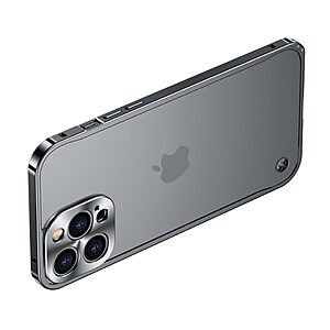 Θήκη iPhone 12 OEM Hybrid Cover συμβατή με MagSafe φορτιστή από Premium μεταλλικό περίβλημα και διάφανη Πλάτη Tempered Glass μαύρο - Image 3
