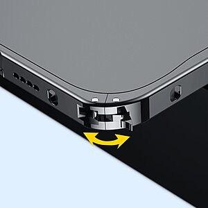 Θήκη iPhone 12 Pro Max OEM Hybrid Cover συμβατή με MagSafe φορτιστή από Premium μεταλλικό περίβλημα και διάφανη Πλάτη Tempered Glass ασημί - Image 4