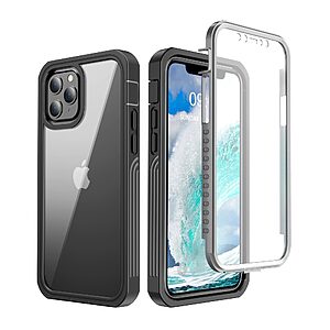 Θήκη iPhone 12 Pro Max OEM Full Cover Case 360° με Screen Protector από σκληρό πλαστικό και TPU Frame μαύρο - Image 4