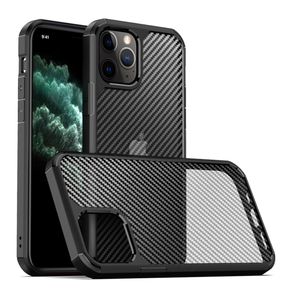 Θήκη iPhone 12 Pro Max IPAKY Pioneer Series Carbon fiber πλάτη Hybrid ημιδιάφανη