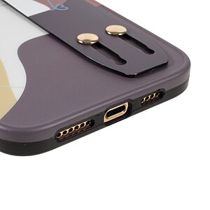 Θήκη iPhone 12 Pro OEM Πλάτη δερματίνη με ειδικό λουράκι λαβής Style B και αντικραδασμικό Premium TPU - Image 5