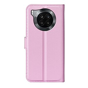 Θήκη Huawei Nova 8i / Honor 50 Lite OEM Litchi Skin Series με βάση στήριξης, υποδοχές καρτών και μαγνητικό κούμπωμα Flip Wallet από συνθετικό δέρμα και TPU ροζ - Image 3