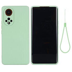 Θήκη Huawei Nova 9 / Honor 50 OEM Soft Liquid Silicone Πλάτη σιλικόνης με κορδόνι πράσινο
