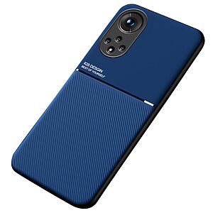 Θήκη Huawei Nova 9 / Honor 50 OEM Inner Edge πλάτη με ενσωματωμένο μαγνήτη και υποστήριξη μαγνητικής βάσης από συνθετικό δέρμα TPU μπλε