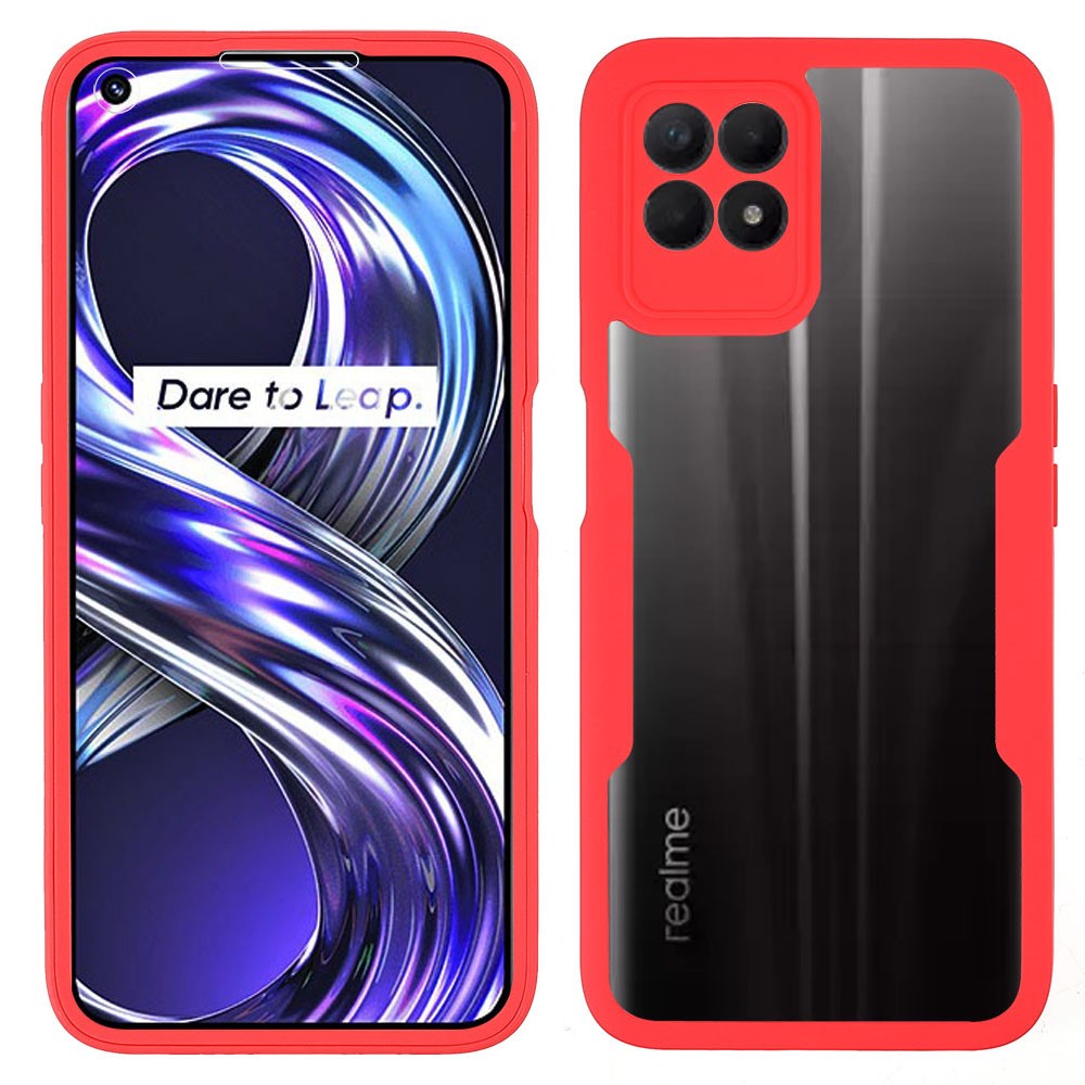 Θήκη Realme 8i OEM Full Cover Case 360° με Screen Protector και TPU Frame κόκκινο