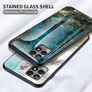 Θήκη Realme 8i OEM σχέδιο Marble με Πλάτη Tempered Glass TPU λευκό - Image 2