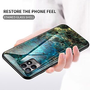 Θήκη Realme 8i OEM σχέδιο Marble με Πλάτη Tempered Glass TPU λευκό - Image 4