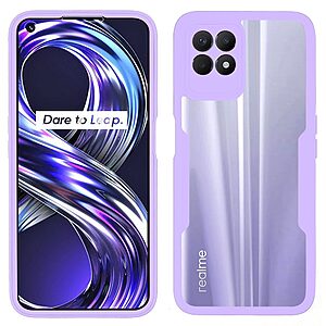 Θήκη Realme 8i OEM Full Cover Case 360° με Screen Protector και TPU Frame μωβ