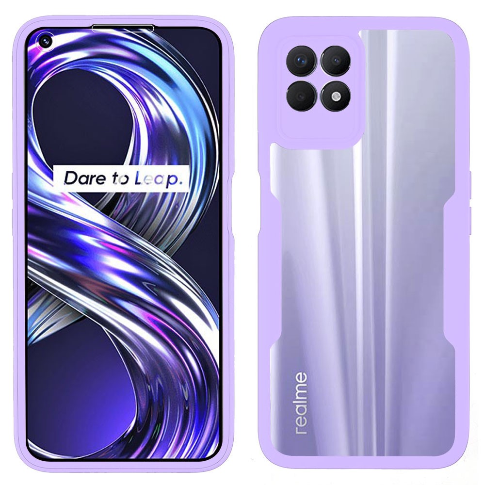Θήκη Realme 8i OEM Full Cover Case 360° με Screen Protector και TPU Frame μωβ