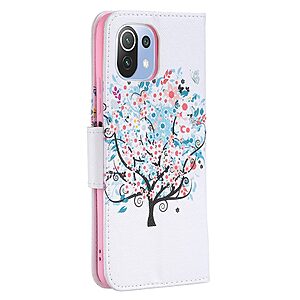Θήκη Xiaomi Mi 11 Lite / Mi 11 Lite 5G OEM Flowered Tree με βάση στήριξης, υποδοχές καρτών και μαγνητικό κούμπωμα Flip Wallet από συνθετικό δέρμα και TPU - Image 3