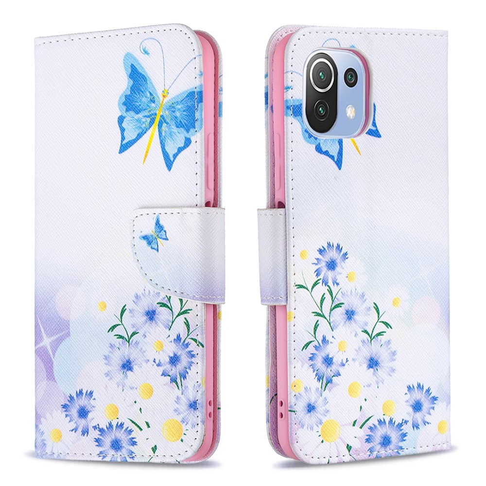 Θήκη Xiaomi Mi 11 Lite / Mi 11 Lite 5G OEM Blue Butterfly & Flowers με βάση στήριξης Θήκη Xiaomi Mi 11 Lite / Mi 11 Lite 5G OEM Blue Butterfly & Flowers με βάση στήριξης