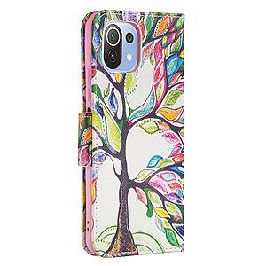 Θήκη Xiaomi Mi 11 Lite / Mi 11 Lite 5G OEM Colorized Tree με βάση στήριξης, υποδοχές καρτών και μαγνητικό κούμπωμα Flip Wallet από συνθετικό δέρμα και TPU - Image 3