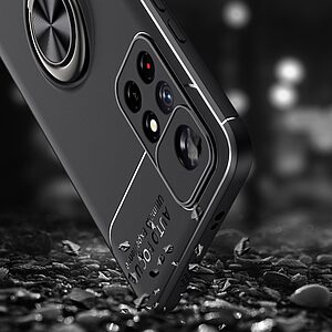 Θήκη Xiaomi Poco M4 Pro 5G OEM Magnetic Ring Kickstand / Μαγνητικό δαχτυλίδι / Βάση στήριξης TPU μαύρο / κόκκινο - Image 5