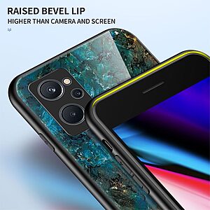 Θήκη Realme 9i OEM σχέδιο Marble με Πλάτη Tempered Glass TPU λευκό - Image 3