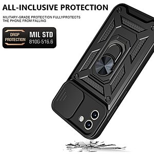 Θήκη Samsung Galaxy A03 OEM Camshield Armor Guard Πλάτη με προστασία για την κάμερα, Kickstand και Βάση στήριξης από σκλήρό Premium TPU κόκκινο - Image 4
