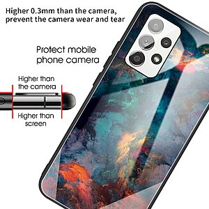 Θήκη Samsung Galaxy A13 OEM σχέδιο Starry Sky με πλάτη από Tempered Glass και εσωτερικό TPU - Image 4