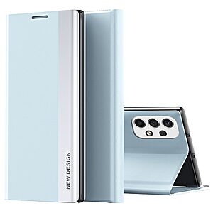 Θήκη Samsung Galaxy A33 5G OEM Invisible Magnet Leather Stand Cover με μαγνητικό κούμπωμα από συνθετικό δέρμα γαλάζιο