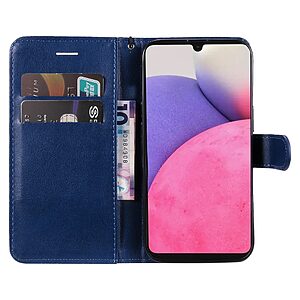 Θήκη Samsung Galaxy A33 5G OEM Leather Wallet Case Series 2 με βάση στήριξης, υποδοχές καρτών και μαγνητικό κούμπωμα Flip Wallet από συνθετικό δέρμα μπλε - Image 4