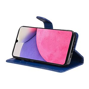 Θήκη Samsung Galaxy A33 5G OEM Leather Wallet Case Series 2 με βάση στήριξης, υποδοχές καρτών και μαγνητικό κούμπωμα Flip Wallet από συνθετικό δέρμα μπλε - Image 5