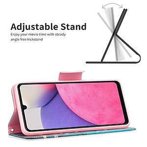 Θήκη Samsung Galaxy A33 5G OEM Wintersweet με βάση στήριξης, υποδοχές καρτών και μαγνητικό κούμπωμα Flip Wallet από συνθετικό δέρμα και TPU - Image 5