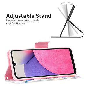 Θήκη Samsung Galaxy A33 5G OEM Blue Butterfly & Flowers με βάση στήριξης, υποδοχές καρτών και μαγνητικό κούμπωμα Flip Wallet από συνθετικό δέρμα και TPU - Image 5