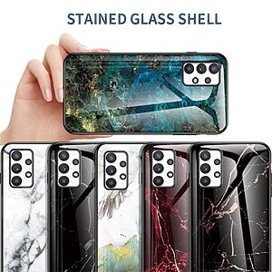 Θήκη Samsung Galaxy A33 5G OEM σχέδιο Marble με Πλάτη Tempered Glass TPU σμαραγδί - Image 4