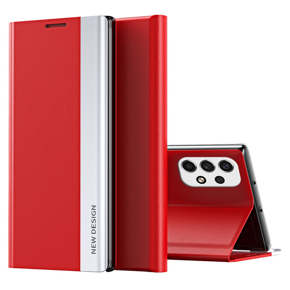 Θήκη Samsung Galaxy A53 5G OEM Invisible Magnet Leather Stand Cover με μαγνητικό κούμπωμα από συνθετικό δέρμα κόκκινο