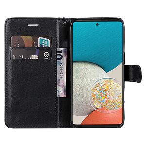 Θήκη Samsung Galaxy A53 5G OEM Leather Wallet Case Series 2 με βάση στήριξης, υποδοχές καρτών και μαγνητικό κούμπωμα Flip Wallet από συνθετικό δέρμα μαύρο - Image 4