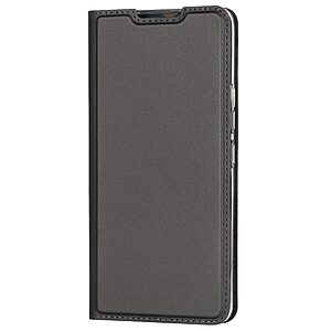 υποδοχή καρτών και μαγνητικό κούμπωμα Flip Wallet από συνθετικό δέρμα και TPU μαύρο