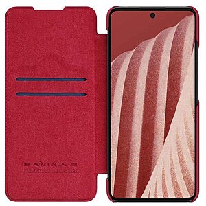 Θήκη Samsung Galaxy A73 5G NiLLkin Qin Series με προστασία κάμερας Flip Wallet από σκληρό πλαστικό και συνθετικό δέρμα κόκκινο - Image 3