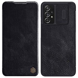 Θήκη Samsung Galaxy A73 5G NiLLkin Qin Series με προστασία κάμερας Flip Wallet από σκληρό πλαστικό και συνθετικό δέρμα μαύρο
