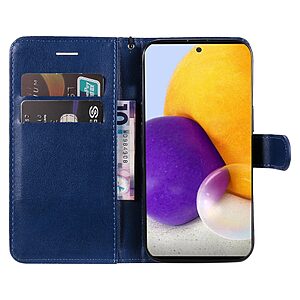 Θήκη Samsung Galaxy A73 5G OEM Leather Wallet Case Series 2 με βάση στήριξης, υποδοχές καρτών και μαγνητικό κούμπωμα Flip Wallet από συνθετικό δέρμα μπλε - Image 4