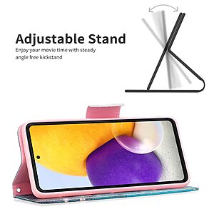 Θήκη Samsung Galaxy A73 5G OEM Wintersweet με βάση στήριξης, υποδοχές καρτών και μαγνητικό κούμπωμα Flip Wallet από συνθετικό δέρμα και TPU - Image 4