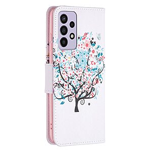 Θήκη Samsung Galaxy A73 5G OEM Flowered Tree με βάση στήριξης, υποδοχές καρτών και μαγνητικό κούμπωμα Flip Wallet από συνθετικό δέρμα και TPU - Image 3