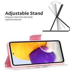 Θήκη Samsung Galaxy A73 5G OEM Flowered Tree με βάση στήριξης, υποδοχές καρτών και μαγνητικό κούμπωμα Flip Wallet από συνθετικό δέρμα και TPU - Image 4