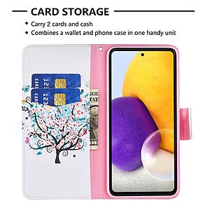 Θήκη Samsung Galaxy A73 5G OEM Flowered Tree με βάση στήριξης, υποδοχές καρτών και μαγνητικό κούμπωμα Flip Wallet από συνθετικό δέρμα και TPU - Image 5