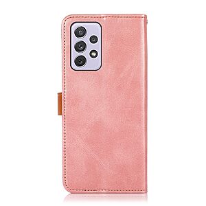 Θήκη Samsung Galaxy A73 5G KHAZNEH Leather Wallet Golden Clasp με βάση στήριξης, υποδοχές καρτών και μαγνητικό κούμπωμα ροζ χρυσό - Image 3