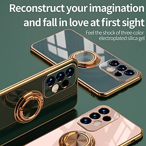 Θήκη Samsung Galaxy A73 5G OEM Magnetic Ring Kickstand / Μαγνητικό δαχτυλίδι / Βάση στήριξης Ultra Thin Frame Πλάτη από Premium TPU με μεταλιζέ περίβλημα μωβ - Image 4