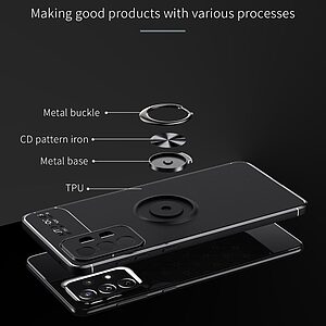 Θήκη Samsung Galaxy A73 5G OEM Magnetic Ring Kickstand / Μαγνητικό δαχτυλίδι / Βάση στήριξης TPU μαύρο - Image 2