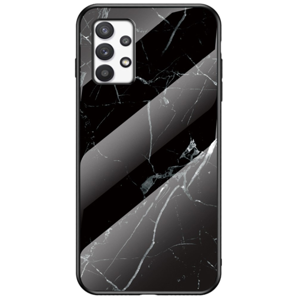 Θήκη Samsung Galaxy A73 5G OEM σχέδιο Marble με Πλάτη Tempered Glass TPU μαύρο