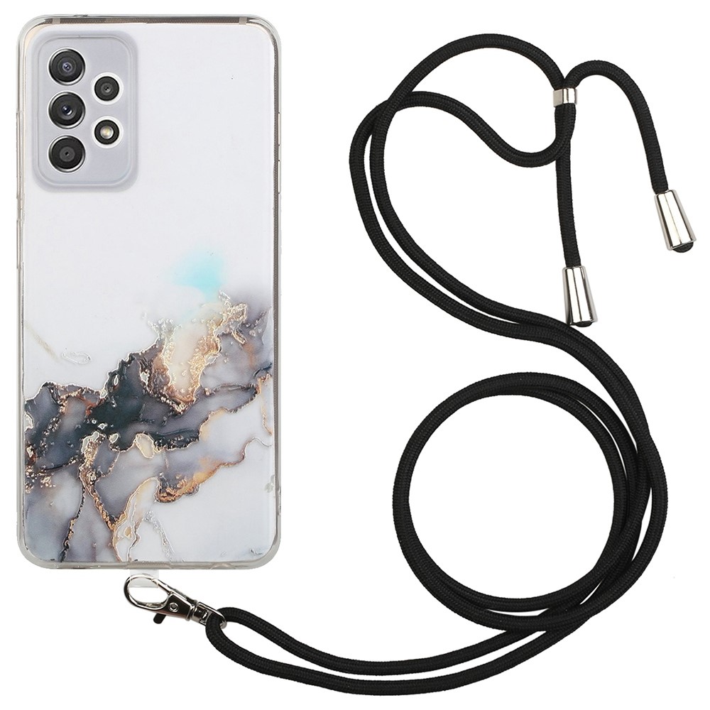 Θήκη Samsung Galaxy A73 5G OEM πλάτη κορδόνι με σχέδιο Gold Cloud από αντικραδασμικό TPU μαύρο