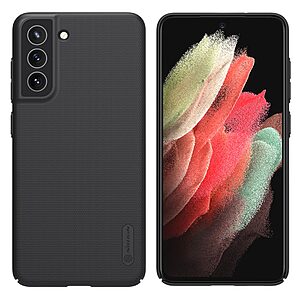 Θήκη Samsung Galaxy S21 FE NiLLkin Super Frosted Shield Series Πλάτη από Premium σκληρό πλαστικό μαύρο