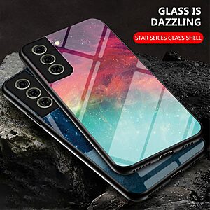 Θήκη Samsung Galaxy S21 FE OEM σχέδιο Starry Moon με πλάτη από Tempered Glass και εσωτερικό TPU - Image 4