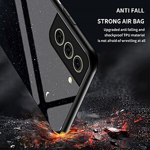 Θήκη Samsung Galaxy S21 FE OEM σχέδιο Starry Moon με πλάτη από Tempered Glass και εσωτερικό TPU - Image 5