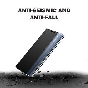 Θήκη Samsung Galaxy S22 5G OEM Half Mirror View Stand Cover με μαγνητικό κούμπωμα από συνθετικό δέρμα κόκκινο - Image 5