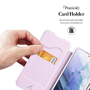 Θήκη Samsung Galaxy S22 Plus 5G DUX DUCIS Skin X Series Folio με βάση στήριξης, υποδοχή καρτών και μαγνητικό κούμπωμα Flip Wallet από συνθετικό δέρμα και εσωτερικό TPU ροζ - Image 3