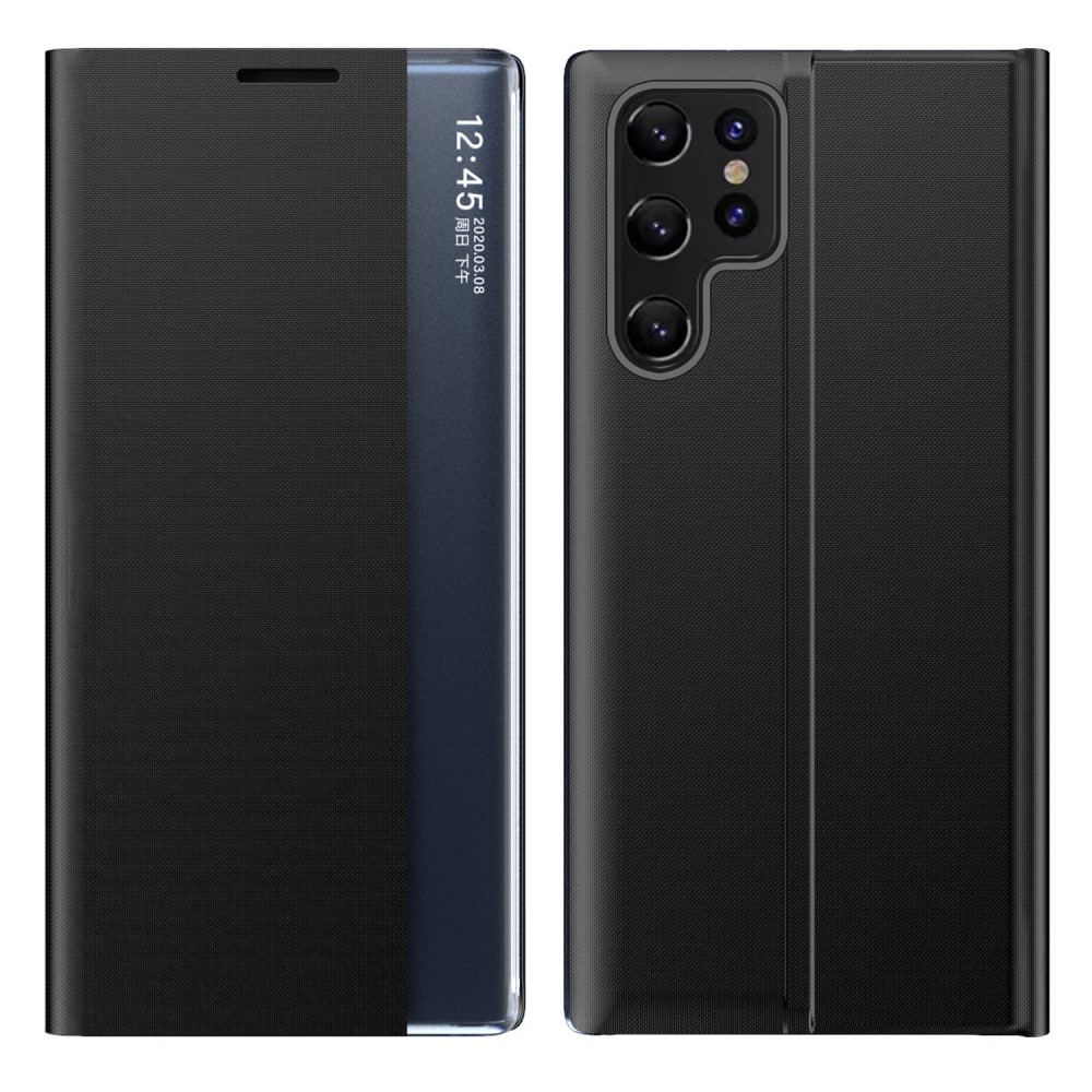 Θήκη Samsung Galaxy S22 Ultra 5G OEM Half Mirror View Stand Cover με μαγνητικό κούμπωμα από συνθετικό δέρμα μαύρο Θήκη Samsung Galaxy S22 Ultra 5G OEM Half Mirror View Stand Cover με μαγνητικό κούμπωμα από συνθετικό δέρμα μαύρο